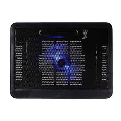 Portable Ultra Slim USB Powered Gaming Laptop Cooling Pad 1 Quiet Fans Adjustable Heightening Pad Support, Black