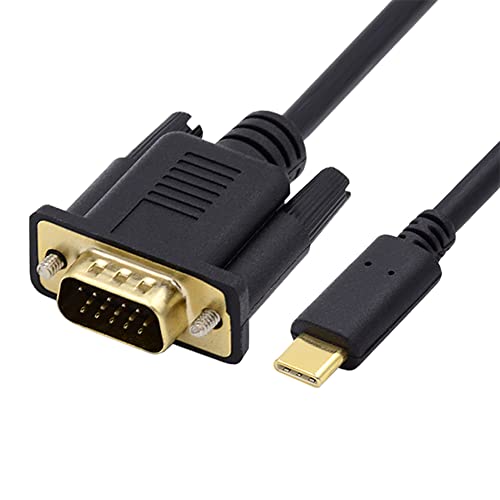 USB 3.1 Type C USB-C Source to VGA RGB 1080P Displays Male Monitor Cable for Laptop 1.8m - style: USB-C to VGA