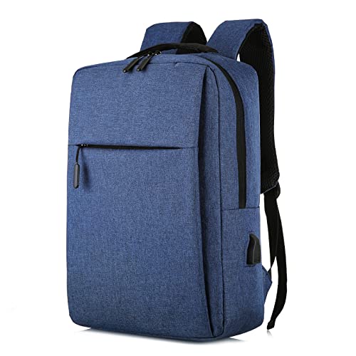 Elonglin Laptop Backpack 15.6" Travel Business Work Bag Water Resistant Daypack with USB Charging Port Blue - color: Blue