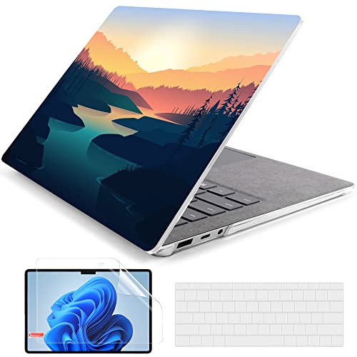 Batianda Case for 13.5" Microsoft Surface Laptop 5 4/3 with Alcantara Palm Rest Model 1950/1867, Designed Clear Protective Plastic Hardshell & Keyboard Cover & Screen Protector, Dawn - color: Dawn, size: with Alcantara Palm Rest