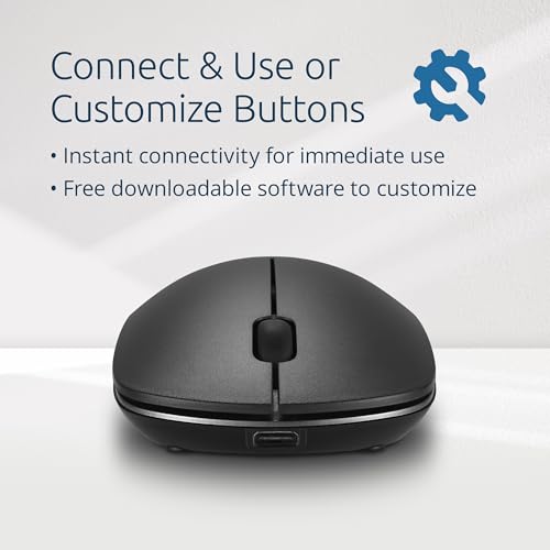 Kensington MY230 EQ Wireless Rechargeable Mouse, Ambidextrous Design, Quiet-Click, 2.4GHz, Bluetooth 5.0, Black (K75303NA) - size: Rechargeable Mouse