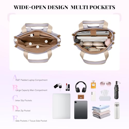 GOLF SUPAGS Convertible Laptop Backpack for Women Casual Daypack Notebook Tote Bag for Work College Travel Leisure (Taro Purple & White) - color: Taro Purple & White
