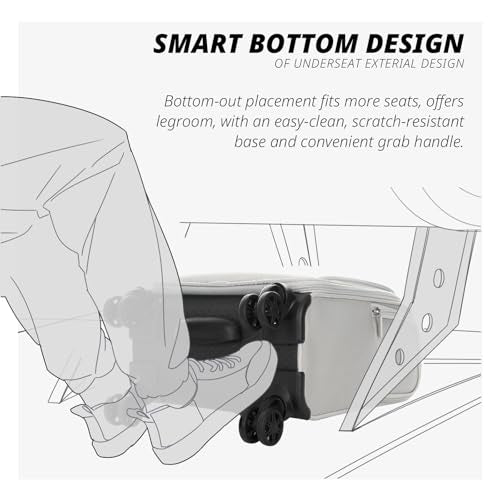 Verage Underseat Carry On Luggage with Wheels,14.5-Inch,Cloud Gray | Personal Item Bag,Airline Approved, Laptop Compartment, USB Charging Port - color: Cloud Gray, size: 14.5-Inch Plus Underseat