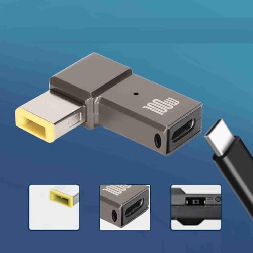 SUNGOOYUE USB C to Slim Tip Adapter,100W 5A Laptop USB C Female Input to Slim Tip Rectangle Power PD Converter for