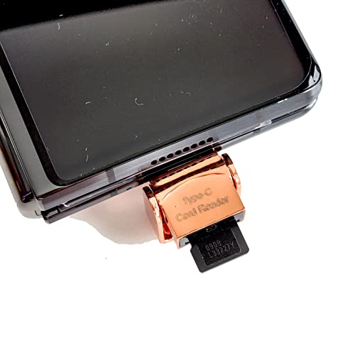 Mini/Micro USB 3.0 Type-C to TF Micro SD Card SDHC SDXC Memory Reader OTG Adapter Compatible with iPad Pro Mobile Phone Laptop Mac iOS Windows PC Linux Android Samsung Galaxy + Keychain (Rose Gold) - color: Rose Gold