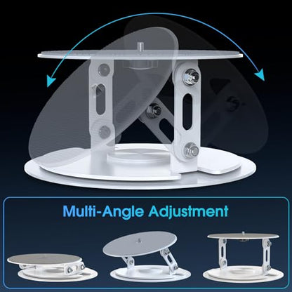 DAWASAPAT Foldable Desktop Projector Stand, Universal 360°Adjustable Table Mount 1/4" Screw，360° Rotation PJ Holde Black Projector Tray for Home Office Studio with Cable Ties