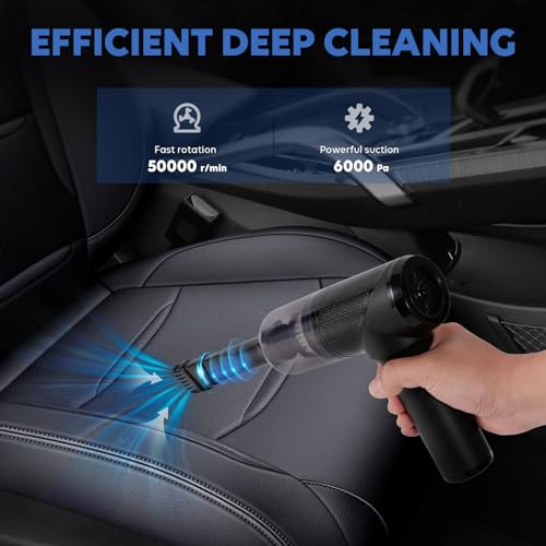 TOBTOS Powerful Keyboard Cleaner, Compressed Air Duster, Blower and Vacuum 3-in-1, USB Rechargeable Electric Air Duster for Car, Computer, Home and Office Dust Cleaning