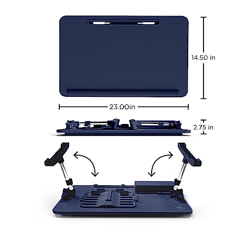 Limitless TotalDesk Portable Workstation and Lap Desk with Adjustable Height & Tilt (Navy) - color: Navy