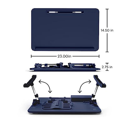 Limitless TotalDesk Portable Workstation and Lap Desk with Adjustable Height & Tilt (Navy) - color: Navy