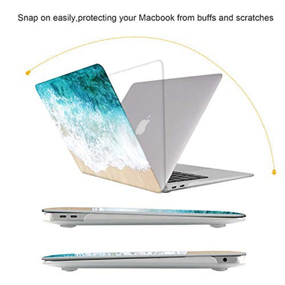 iCasso Compatible with MacBook Air 13 Inch Case 2020 2019 2018 Release A2337 M1/A1932/A2179 with Retina Display Touch ID, Hard Plastic Shell Case and Keyboard Cover for MacBook Air 13 -Beach - color: Beach
