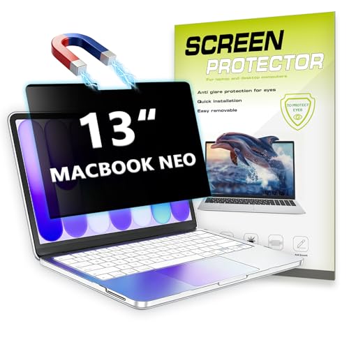 Attach & Go Removable Privacy Screen for MacBook Neo 13 inch, Detachable Anti-Spy Laptop Privacy Filter Shield, Anti Blue Light Anti Glare Screen Protector, Matte Anti-Scratch Eye Protection Filter - color: MacBook Neo 13 inch