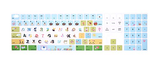 HRH Cartoon Animal World Silicone Keyboard Cover Keypad Skin for Magic Keyboard with Numeric Keypad A1843 MQ052LL/A Released in 2017/2018 (US Layout) - color: Z-Cartoon animal world