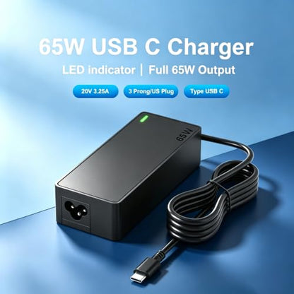 65W USB C Laptop Charger Fit for Dell Laptop Charger | For Chromebook 3100 3110 Latitude 7420 5420 inspiron 7440 7445 Dell 14 Plus Pro 16 Plus, USB Type C