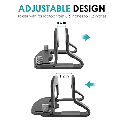 LOTEYIKE Aluminum Vertical Laptop Stand, MacBook Pro Laptop Vertical Stand Dock Holder with Adjustable Slot Fits All Laptops Notebook Tablets MacBook Air- Save Space & Improve Airflow, Grey | with Adjustable Slot Fits All Laptops Notebook Tablets MacBook