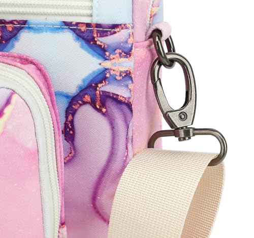 Muti-Pockets Laptop Case Bag,Rebound Bubble Cushioned Laptop Briefcase Shoulder Bag Fits 15.6 inch-16 inch Laptop(Pink Marble) - color: Pink Marble(muti-pockets)