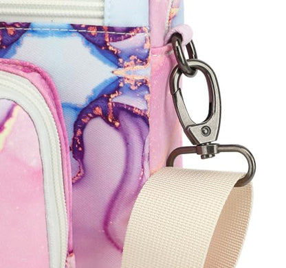 Muti-Pockets Laptop Case Bag,Rebound Bubble Cushioned Laptop Briefcase Shoulder Bag Fits 15.6 inch-16 inch Laptop(Pink Marble) - color: Pink Marble(muti-pockets)