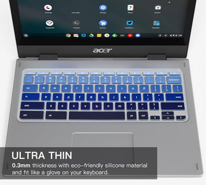 Keyboard Cover for Acer Chromebook Spin 11 311 C733 CP311 511 512/Chromebook 11 CB3-131 CB3-132 CP311 C738T CB5-132T/Chromebook Spin 713 CP713 R13 CB5-312T/Acer Chromebook 14 15 inch,Gradual Blue - color: Gradual Blue