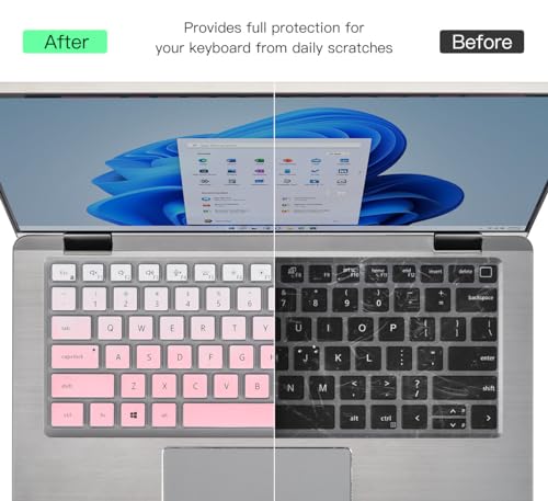 Keyboard Cover for 14" Dell Latitude 3440 5440 5430 5431 5420, Latitude 14" 7440 7430 7420 7410, Latitude 14" 9420 9430, Dell Latitude 9520 9510 7520 15.6" Keyboard Cover Skin, Ombre Pink - color: Ombre Pink