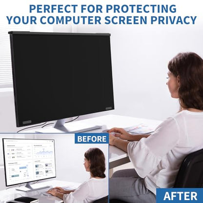 Magnetic 32 Inch Computer Privacy Screen for 16:9 Widescreen Monitor, Removable Hanging Anti-Blue Light Computer Screen Privacy Panel, Anti-UV Magnetic Attachment Monitor Privacy Screen