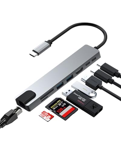 8 in 1 USB C Docking Station - 4K HDMI, 100W PD, 3 5Gbps Data Ports, TF/SD Card Reader, USB Hub for Laptop, MacBook Pro/Air/Mac/Dell/HP/ASUS/Acer/Steam Deck - style: 8 in 1 USB C Docking Station