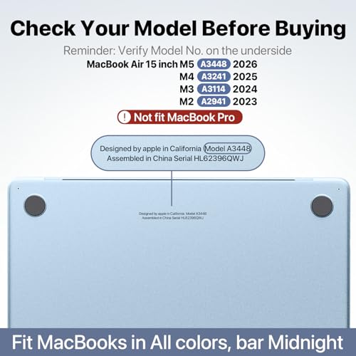 Macaset for MacBook Air 15 inch Case M5 M4 M3 M2 2026-2023 Mac Laptop Cover | Crystal Clear, Protective Hard Shell, Anti Crack, Ultra Thin & Lightweight, Non Slip, Easy Snap on, Premium Sturdy Plastic - color: Crystal Clear