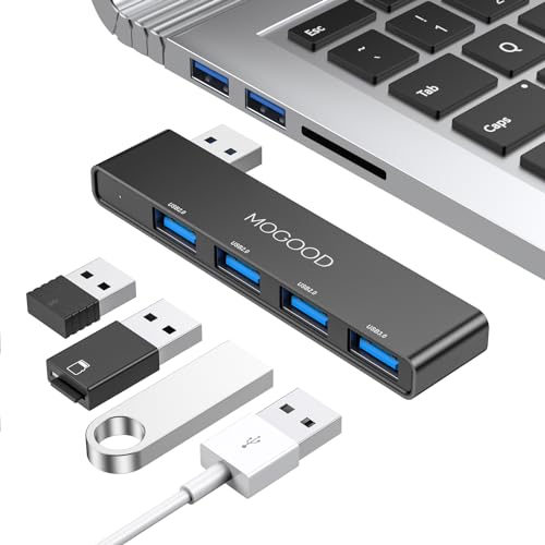 USB Hub 3.0 Splitter for Laptop, 4 in 1 Multiport Adapter Left Side | USB Port Expander Data Hub 1 USB 3.0 and 3 USB 2.0 for Laptop, PC, MacBook, Mac Pro, Mac mini, iMac, Surface Pro - color: Black-Left, size: Left Side Version