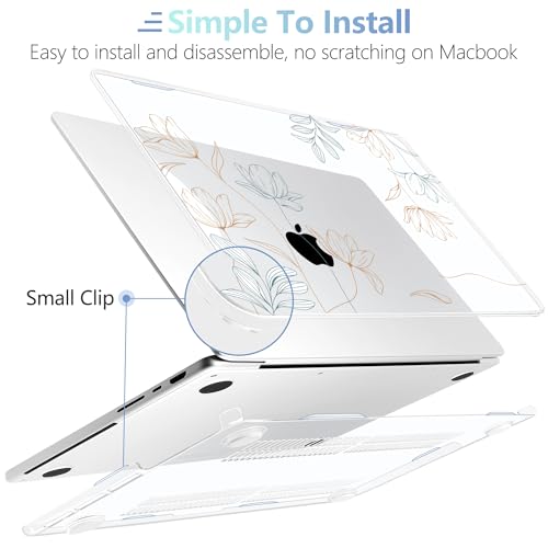MEEgoodo Compatible with MacBook Pro 14 inch Case (M5/M4/M3/M2/M1) Pro/Max 2026 2025 2024 2023 2021, Case Fit Model A3427/A3426/A3434/A3112/A3401/A3185/A2918/A2992/A2779/A2442, Engraving Floral - color: Engraving Floral