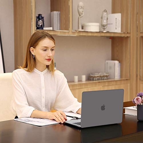 MOSISO Compatible with MacBook Air 13 inch Case M1 2021 2020 2019 2018 | A2337 A2179 A1932, Protective Hard Shell&Keyboard Cover&Screen Film&Pouch for MacBook Air 13.3 inch Case, Gray - color: Gray