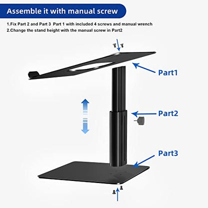 BESIGN LSX6N Laptop Stand, Ergonomic Adjustable Notebook Riser, Computer Holder, Laptop Mount Compatible with 10-15.6" Laptops, Black - color: Black, size: Sit Work(H5.90-9.44in)