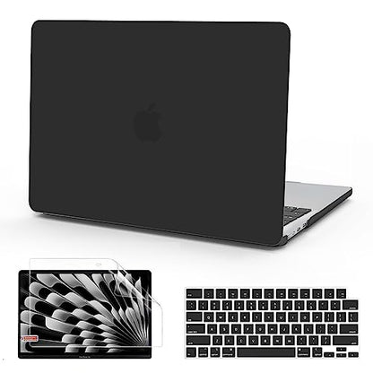 B BELK for MacBook Air 15 inch Case M5 2026 2025 2024 2023 Release M4 M3 M2 | A3448 A3241 A3114 A2941, Matte Plastic Laptop Hard Shell Case with Keyboard Cover & Screen Protector, Black - color: Black