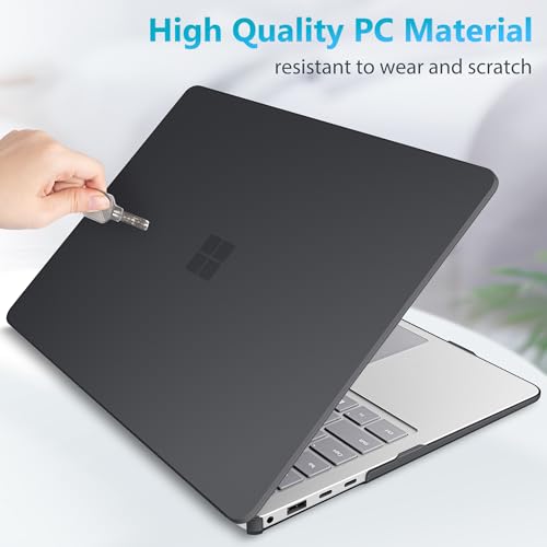 Mektron Matte Case for 13.8" Microsoft Surface Laptop 8 2026 Fits Surface Laptop 13.8 Inch 7 2024 Cover (Model: 2036),Keyboard Cover +Screen Protector +Dust Plugs, Matte Black - color: Matte Black