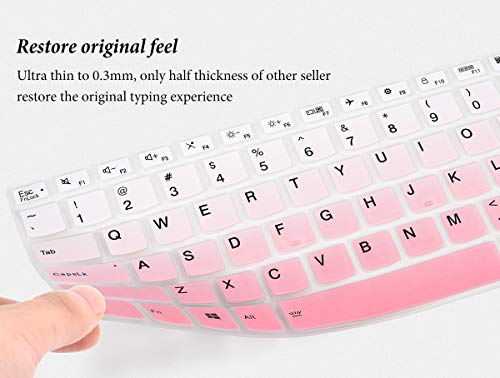 Keyboard Cover for Lenovo Flex 5 14 2-in-1 Laptop, Lenovo Idepad S540 14",Lenovo IdeaPad 5 14 inch, Lenovo Ideapad Flex 5 5i 14/Yoga 7i 5i 14/ThinkBook 14 14S G2 Keyboard Skin-Gradual Pink - color: Gradual Pink