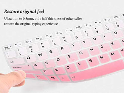 Keyboard Cover for Lenovo Flex 5 14 2-in-1 Laptop, Lenovo Idepad S540 14",Lenovo IdeaPad 5 14 inch, Lenovo Ideapad Flex 5 5i 14/Yoga 7i 5i 14/ThinkBook 14 14S G2 Keyboard Skin-Gradual Pink - color: Gradual Pink