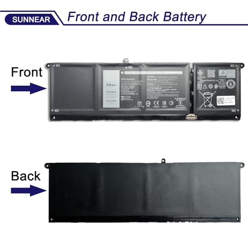 V6W33 54Wh Laptop Battery Replacement for Dell Inspiron 3510 3520 3511 3515 5310 5510 5515 5625 5630 Inspiron 14 7415 7420 7425 7430 7435 7445 2-in-1 Latitude 3320 3520 3420 Vostro 3515 Series - size: 13.5*4.37*1.26 inches V6W33
