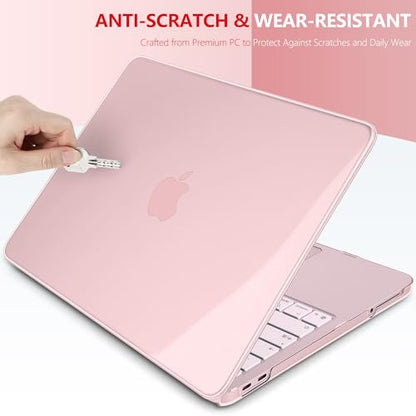 DONGKE Clear Case for MacBook Neo 13 Inch 2026 (Model A3404 | A18 Pro Chip) | Crystal Blush Hard Shell Cover with Screen Protector & Keyboard Cover & 2 USB-C Adapters - color: Crystal Blush