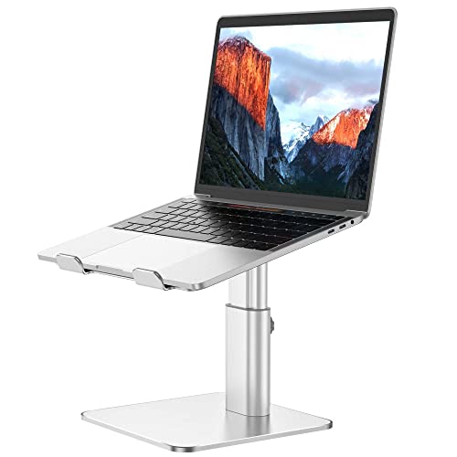 BESIGN LSX6N Laptop Stand, Ergonomic Adjustable Notebook Riser, Computer Holder, Laptop Mount Compatible with 10-15.6" Laptops, Silver - color: Silver, size: Standard for Sit Work(H5.60-8.6in)