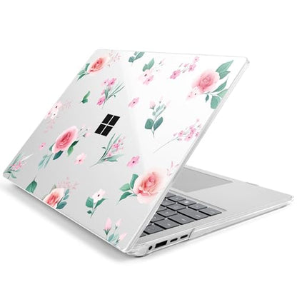 Batianda Artistic Case for Microsoft Surface Laptop 15 inch, Peach Rose | Fits Surface Laptop for Business 8th Edition 2026 & Surface Laptop 7 2024, 4-in-1 Accessories Bundle, Slim Durable Hard Shell - color: Peach rose