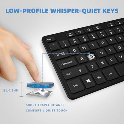 USB Wired Keyboard for Window,Comfortable Quiet Chocolate Keys, Durable Ultra-Slim Wired Computer Keyboard(QWERTY) for PC, Windows 11/10/8/7/XP/Vista KB1430 - color: Black