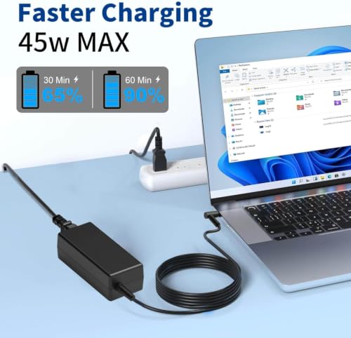 45W Charger Replacement for HP Laptop Charger, Blue Tip,19.5V 2.31A | Fast Charging Computer Power Adapter with Power Cord