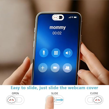 6Pcs 6 Styles Cute Laptop Camera Cover White Privacy Guard Accessories, 0.04 Inch Ultra Thin Webcam Cover Slide Weather Pattern for Desktop Computers Tablet Notebook Mini PC Office Use - color: Weather