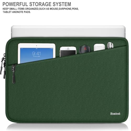 Laptop Sleeve Case 14 inch, Traveling Water Resistant Laptop Case with Pocket, Shockproof Protective Carrying Notebook Bag Compatible for 14 Inch MacBook Air/Pro, HP, Lenovo, Dell, ASUS, Acer, Green - color: Green, size: 14 Inch