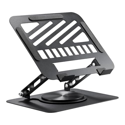 Laptop Stand for Desk Adjustable Computer Stand 360° Rotating with Hollow Ventilation Board Large Weight Capacity Laptop Riser Adjustable Height Laptop Stand for All 10" - 17'' Laptops