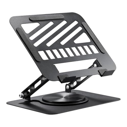 Laptop Stand for Desk Adjustable Computer Stand 360° Rotating with Hollow Ventilation Board Large Weight Capacity Laptop Riser Adjustable Height Laptop Stand for All 10" - 17'' Laptops