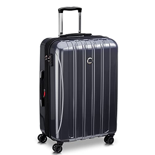 DELSEY PARIS Helium Aero Hardside Expandable Luggage with Spinner Wheels, Titanium, Checked-Medium 24 Inch - color: Titanium, size: Checked-Medium 24 Inch