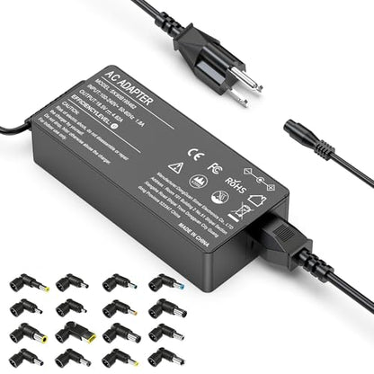 90W Universal Laptop Charger with 16 Tips Compatible with HP Le novo Dell Asus Acer Toshiba IBM Gateway Notebook Ultrabook Chromebook Power Supply Cord