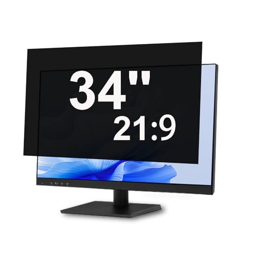 34 Inch Computer Monitor Privacy Screen, Anti Glare Filter | 34 Inch 21:9 Privacy Screen Protector With Anti-Glare Filter, Blue Light Filtering For Ultrawide Monitors. - size: 34.0 Inch Widescreen (21:9)