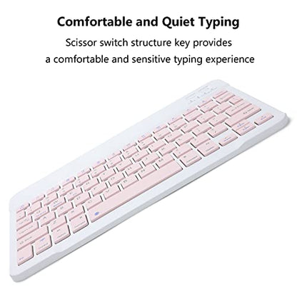 Ultra-Slim Rechargeable Bluetooth Keyboard Portable Wireless Keyboard for iPad A16 11th 10th Generation, iPad Pro iPad Air iPad mini iPhone, Android Samsung Galaxy Tablet Smartphone Cell Phone (Pink) - color: Pink