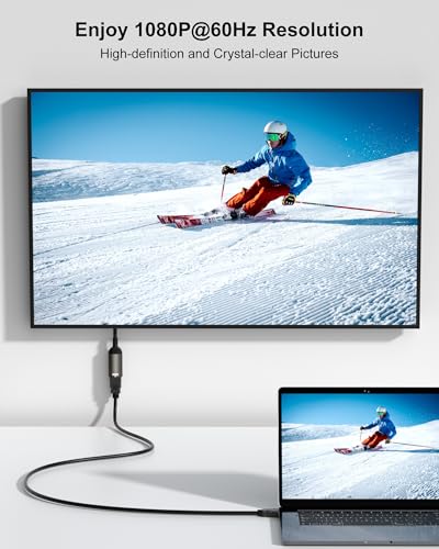 VGA to HDMI, Uni-Directional HDMI to VGA Adapter (Female to Male), VGA (Display) to HDMI (Source) Converter 1080P@60Hz Compatible with Computer, Desktop, Laptop, PC, Monitor, Projector