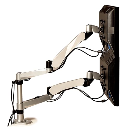 3M™ Monitor Stand, MA265S - color: Silver, style: Dual Arm