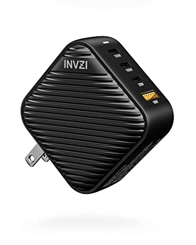INVZI GaNHub 100W USB C Charger Multiport, GaN III 4-Port USB Charging Station Fast Charger Power Adapter for MacBook Pro Air, iPad Pro, Dell XPS, Galaxy S24, iPhone16/15/Pro, Note 20/10+, Pixel